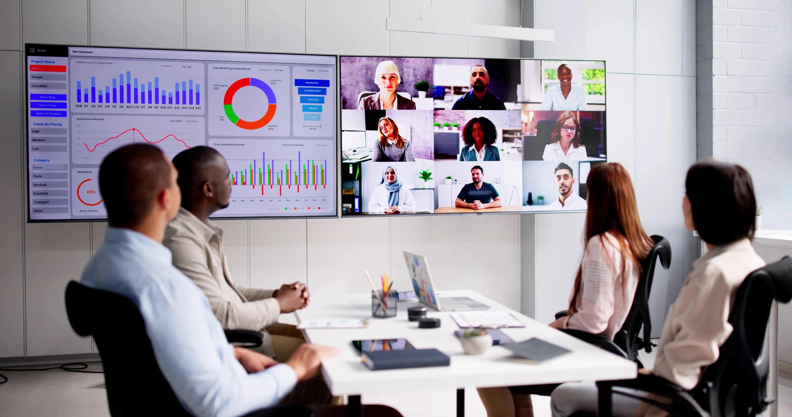 business people virtual meeting technology