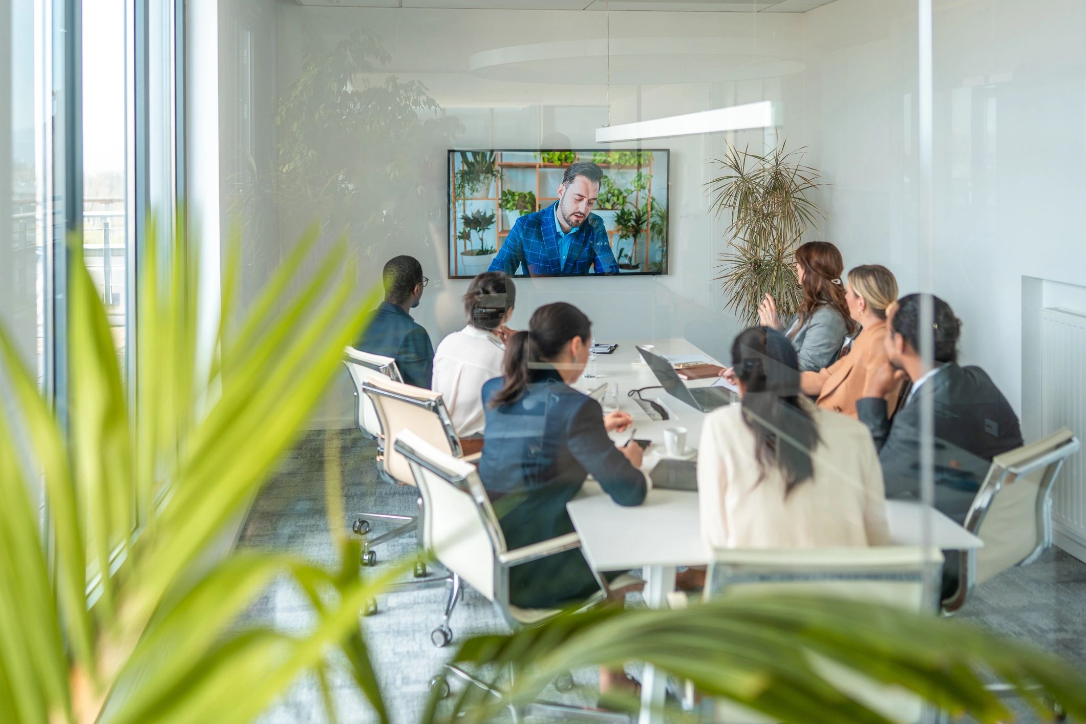 business people virtual meeting technology