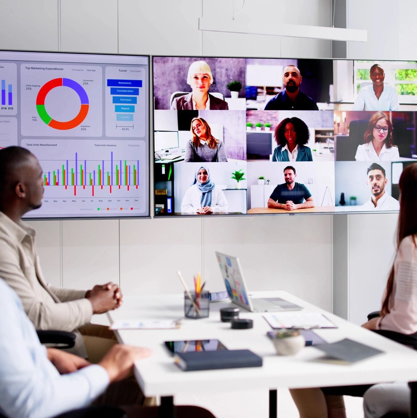 business people virtual meeting technology